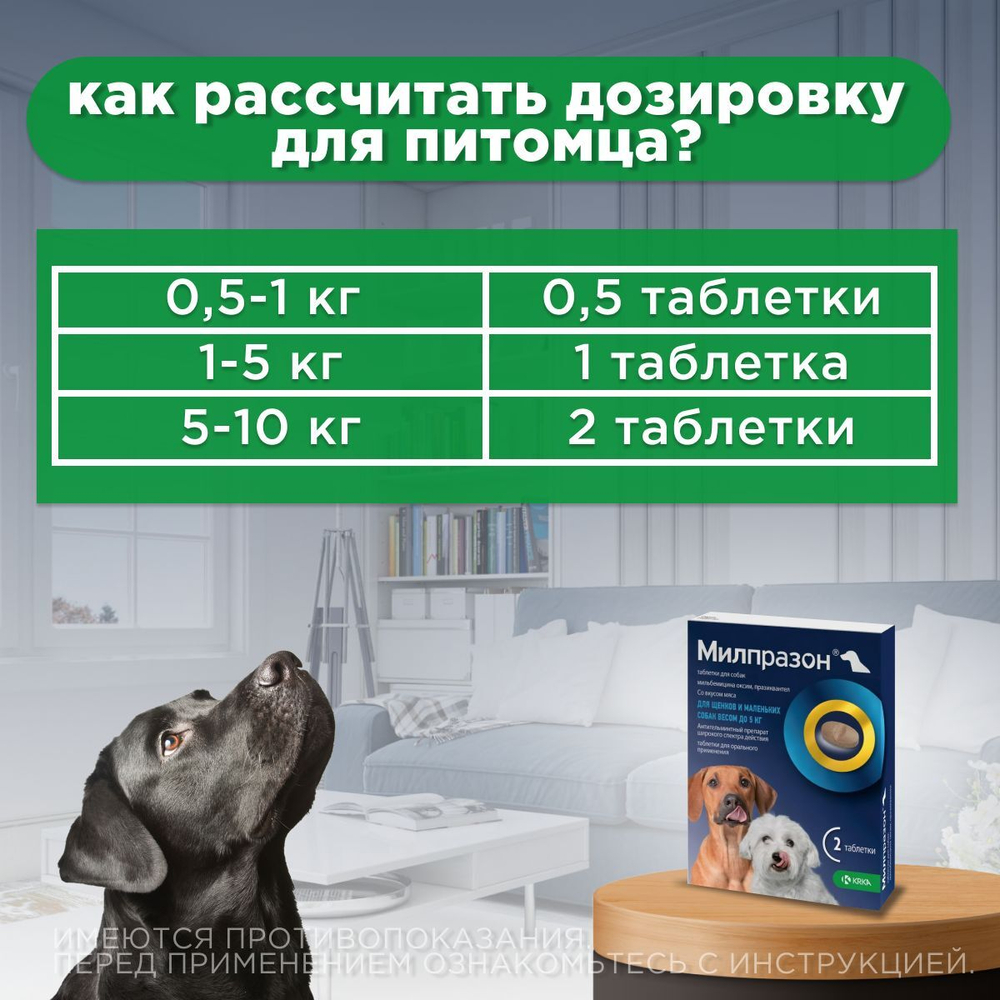 Милпразон таблетки для щенков и собак до 5 кг