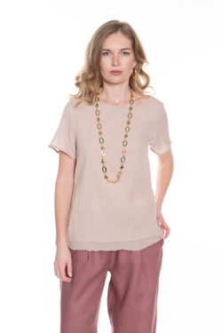 ФУТБОЛКА ИЗ ДВУХСЛОЙНОЙ ВУАЛИ