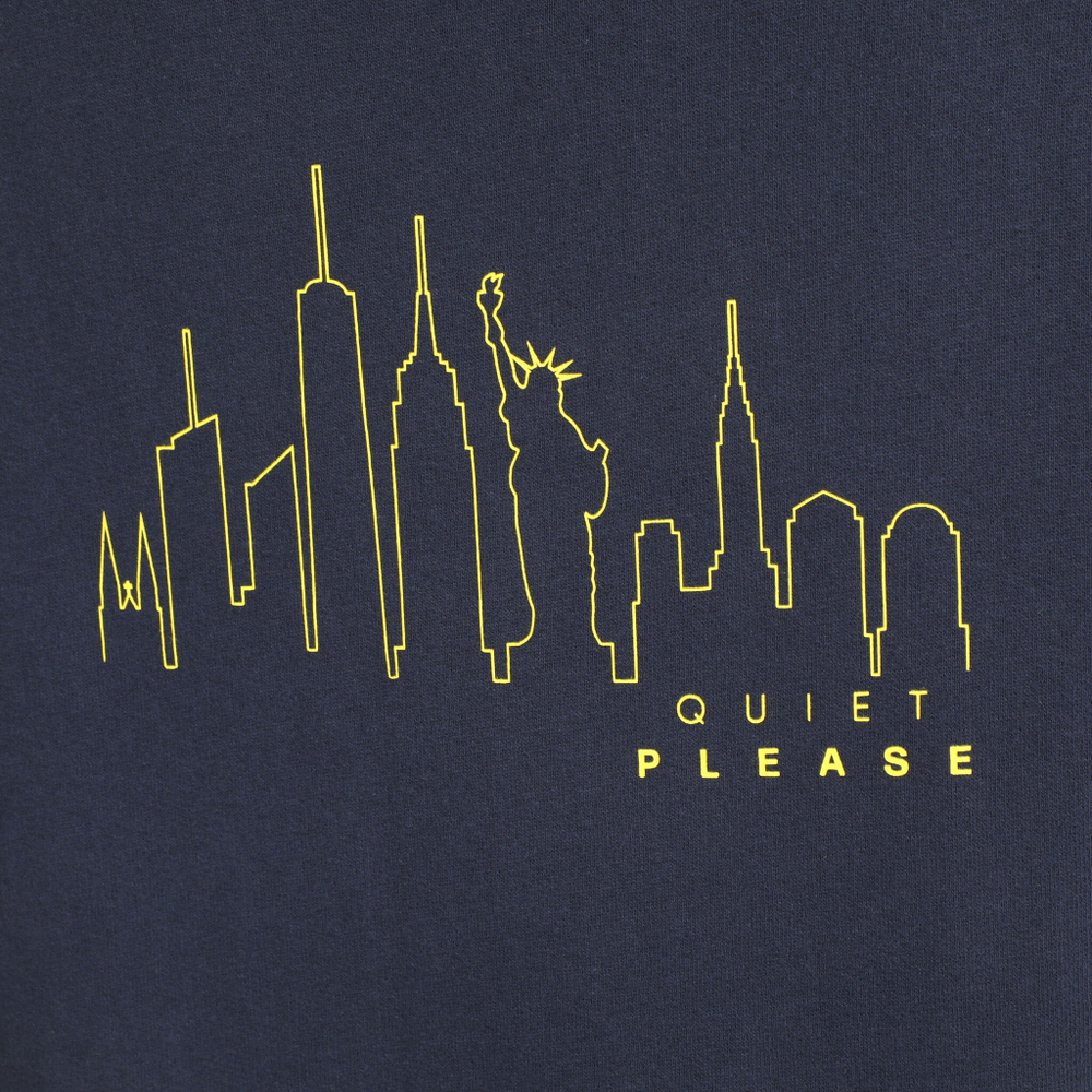 Мужская кофта теннисная Quiet Please New York Skyline Hoody Men - Blue, Yellow
