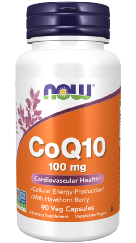 NOW Foods, Коэнзим Q10 с ягодами боярышника, CoQ10 with Hawthorn Berry 100 mg, 90 вегетарианских капсул