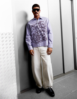 NTS X BERSHKA ft. UMRU Рубашка с принтом, фиолетовый