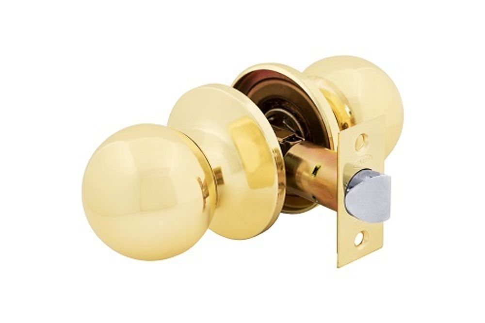 Дверная ручка для межкомнатной двери кноб ИТАРОС с сантехнической защелкой старая золото GP