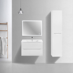 Тумба под раковину Vincea Mia Slim 800 подвесная, 2 выкатных ящика soft close, G.White