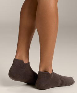 OYSHO Три пары спортивных носков-сникеров с язычком из смесового хлопка, коричневый меланж