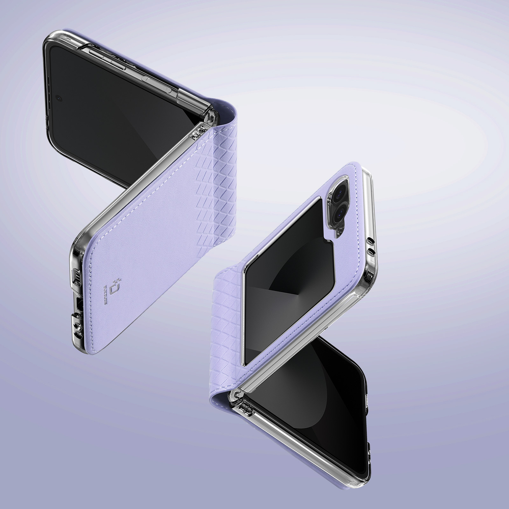 Чехол из кожи фиолетового цвета от Dux Ducis для Samsung Flip6 и Flip7 FE (W25), серия Bril Series Case
