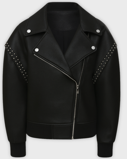 Кожаная куртка с клепками