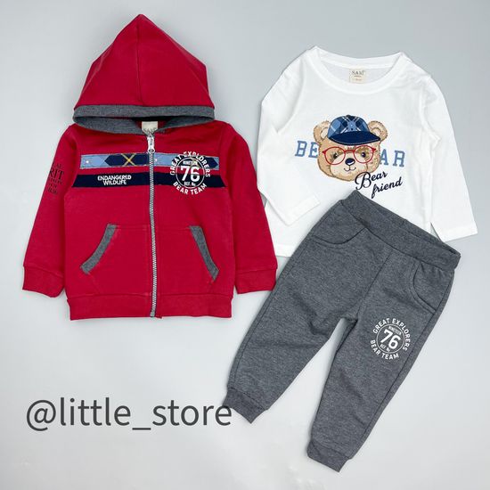 Комплект утепленный "Bear team" графит/бордовый