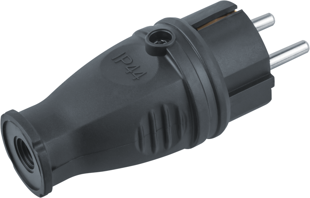Вилка Navigator 61 368 NCA-PLR02-16A-E-IP44-BL прямая с/з каучук черная
