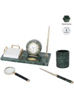 Набор настольный Delucci 4 предмета, зеленый мрамор