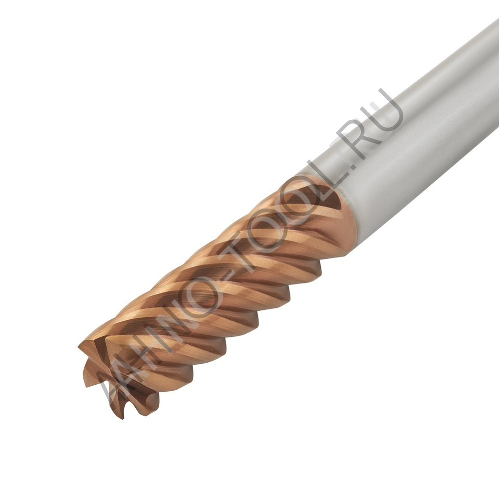 Фреза твердосплавная  10мм (L=75, l=30, хв=10) Z6 45° по стали, нерж., чугуну BRGM-6E-D10.0 HRC55 AH