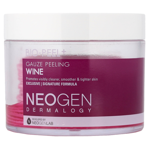 Neogen, Dermalogy, Bio-Peel + Advanced Treatment, марлевый пилинг, вино, 30 шт., 200 мл (6,76 жидк. унц.)