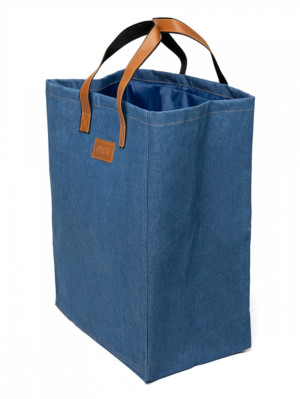 Корзина для белья DeNASTIA Джинсовая коллекция, 53x40x25, синий
