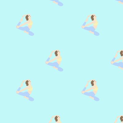 yoga girl pattern, sport, health, asana