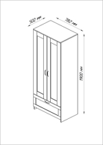 Шкаф СИРИУС комбинированный 2 двери и 1 ящик (белый)
