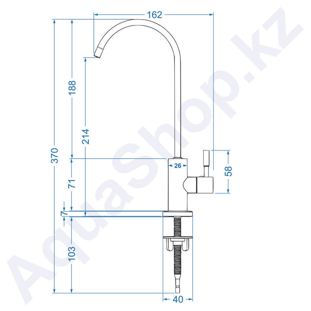 Размеры Золотого крана чистой воды D-13