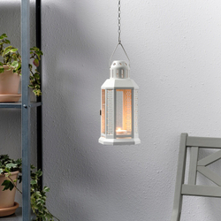 IKEA ENRUM  (ИКЕА ЕНРУМ)  -  Фонарь для внутреннего/наружного освещения, белый, 22 см