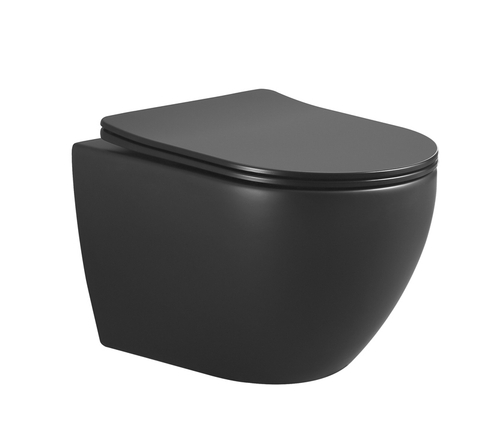 Boheme Nero подвесной унитаз с биде черный матовый с крышкой
