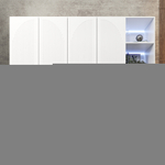 Шкаф Агератум МДФ четырехсекционный с стеллажом в белой эмали - Белый Фасадный 0101  240*45*220