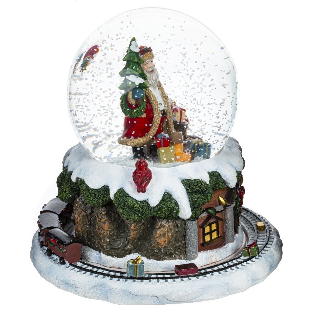 GAEM Фигурка декор в стекл шаре "Санта" (муз с ключ, движ), D 10 см, L15 W15 H15 см
