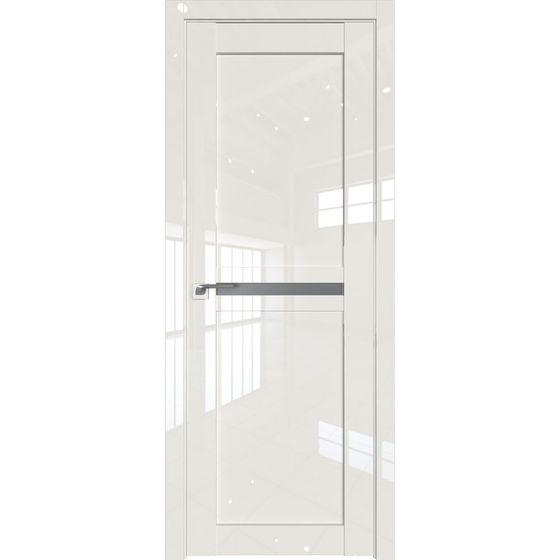 Межкомнатная дверь глянцевая Profil Doors 2.43L магнолия люкс остеклённая