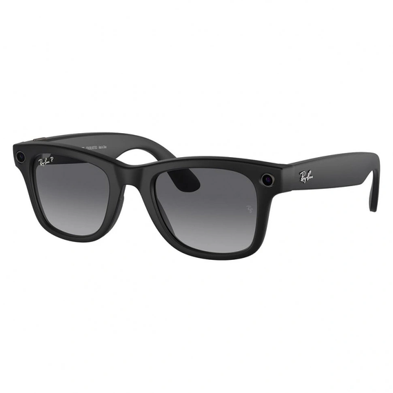 Умные очки Ray-Ban Meta Wayfarer RW4008 (Матовая чёрная оправа, линзы поляризованные графитовый градиент), размер M