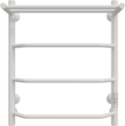 Полотенцесушитель электрический EWRIKA Сафо FT 60x55 см, подключение справа, слева, белый полуматовый, лесенка, из стали, с полкой