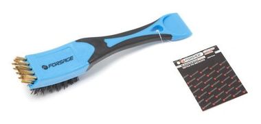 Щетка по металлу ручная в пластиковом корпусе с прорезиненной рукояткой 3в1(скребок-35мм,материал проволоки:нейлон-6х5рядов,латунь-3х5рядов) Forsage F-340129625
