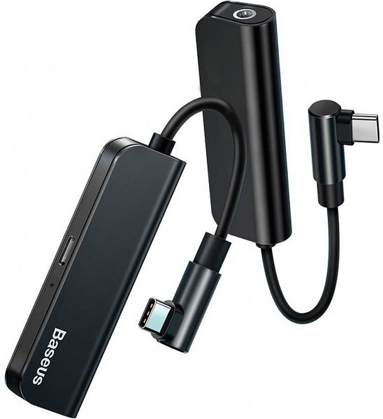 Аудио-переходник Baseus L53 Type-C Male to Type-C and 3.5 mm Female Adapter (с разъемом для зарядки) CATL53-01 Черный
