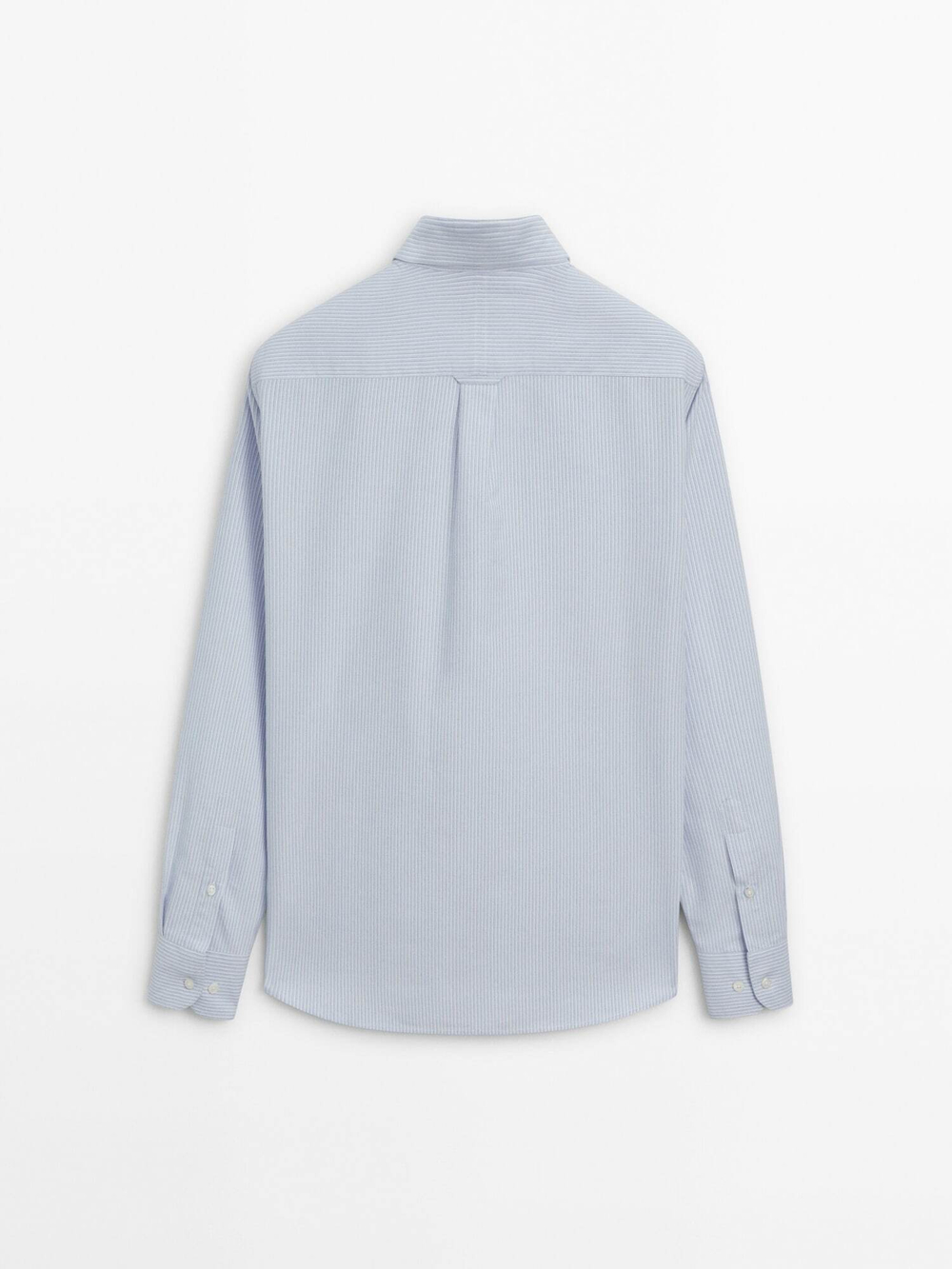 Massimo Dutti Рубашка оксфорд классического кроя в полоску, голубой