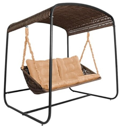 Качели DeckWOOD Sky Bed Lite (коричневый, подушка темно-бежевая)