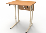 Парта школьная 1-местная, регулировка высоты, углы закруглены, с наклоном столешницы
