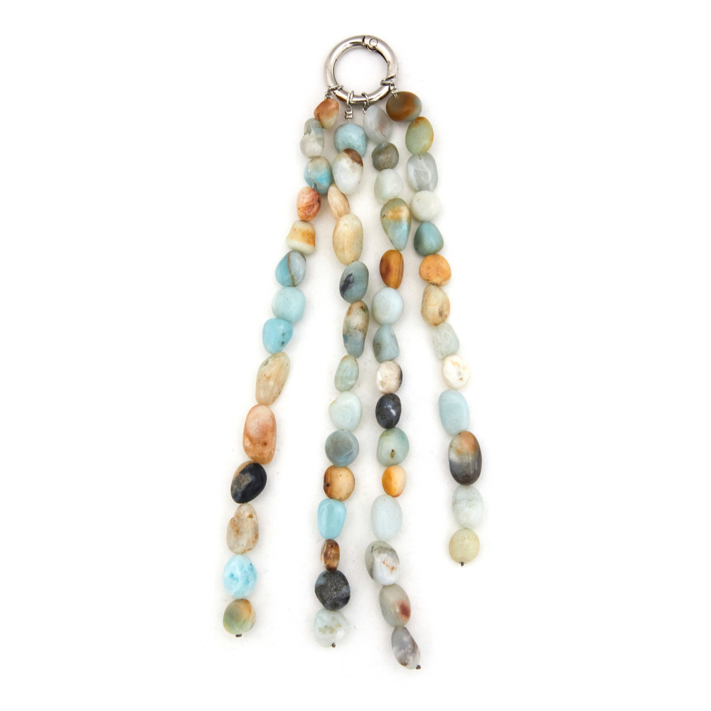 брелок на сумку из натуральных разноцветных камней