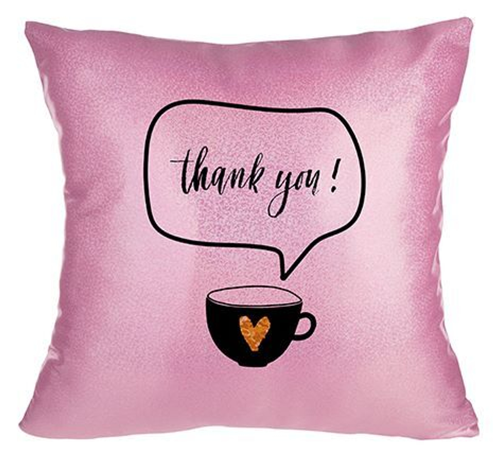 Чехол под печать для сувенирной подушки Глиттер (40х40cm) Розовая