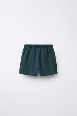 ZARA БЕРМУДЫ С ЭЛАСТИЧНЫМ ПОЯСОМ, ЗЕЛЕНОВАТО-СИНИЙ