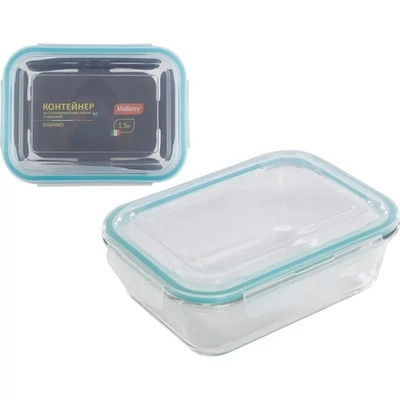 Контейнер DIAFANO,1500 мл, из жаропроч стекла с крышкой из пласт, прямоуг, темп режим -40