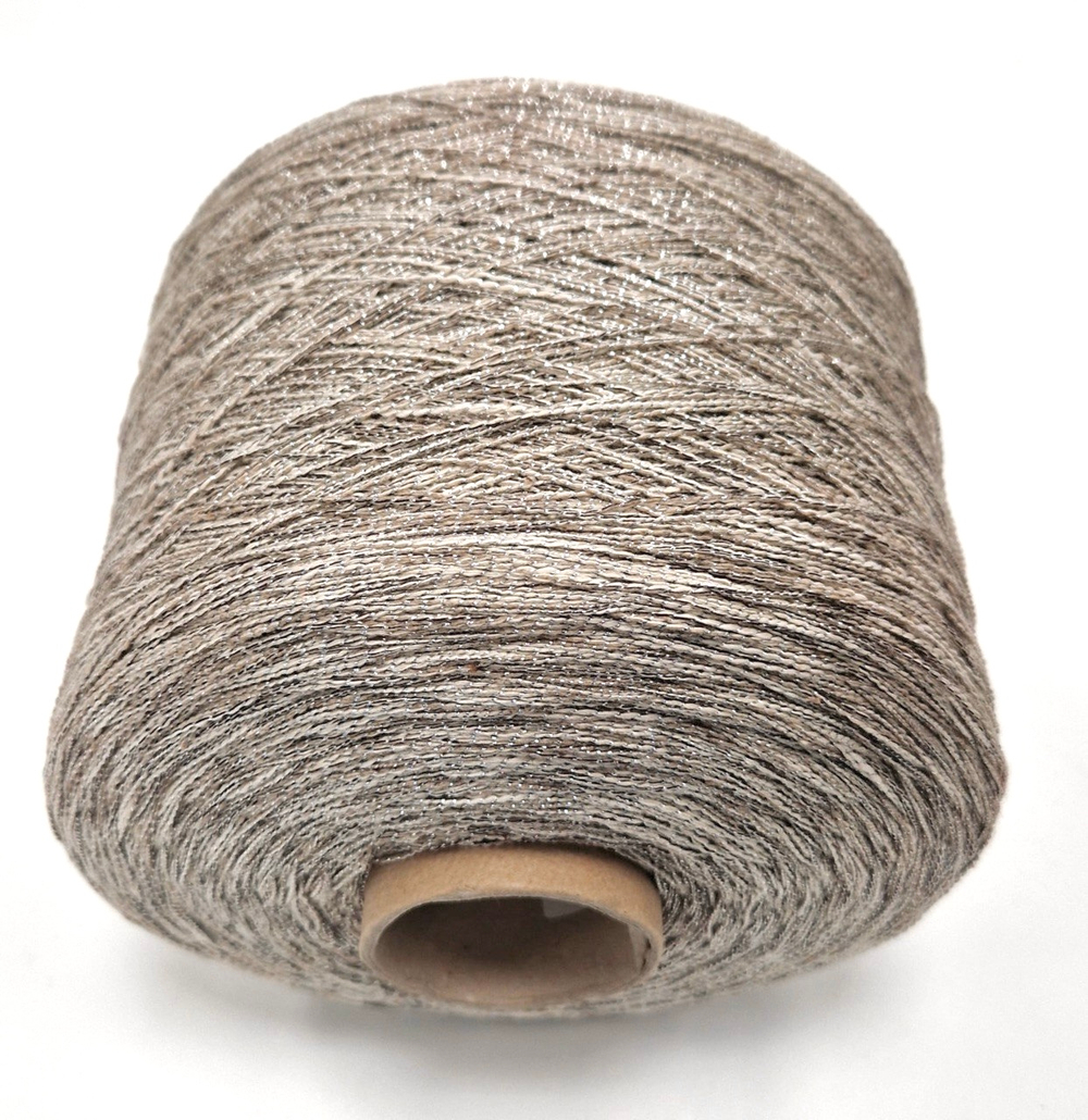 Lincott Lurex, Biella Filati, 45% лен 50% хлопок 5% лен, 450 м /100гр цвет Латте