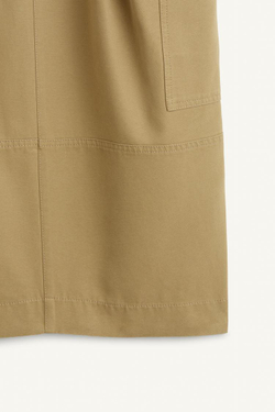 ZARA ЮБКА МИДИ СО СРЕДНЕЙ ПОСАДКОЙ, ТЕМНО-БЕЖЕВЫЙ