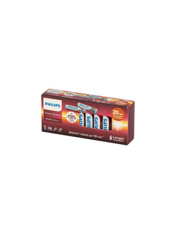 Элемент питания алкалиновый AAA/LR03 1.5В Power (блист. 20шт) Philips Б0064654