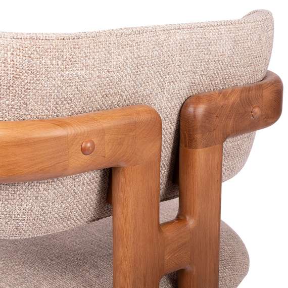 Полубарный стул Oberon 71 см, бежевая рогожка, ножки орех