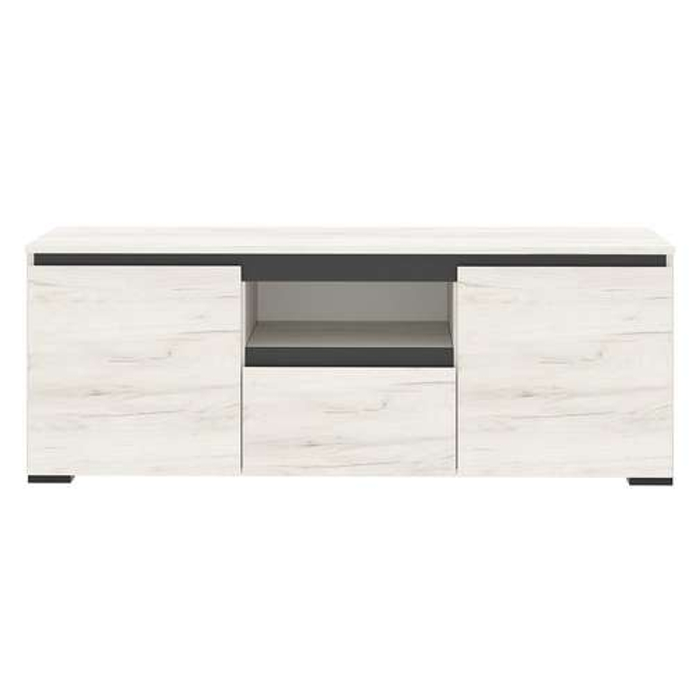 Тумба 2С1Я "ГРЕТТА" Дуб Крафт белый - Антрацит