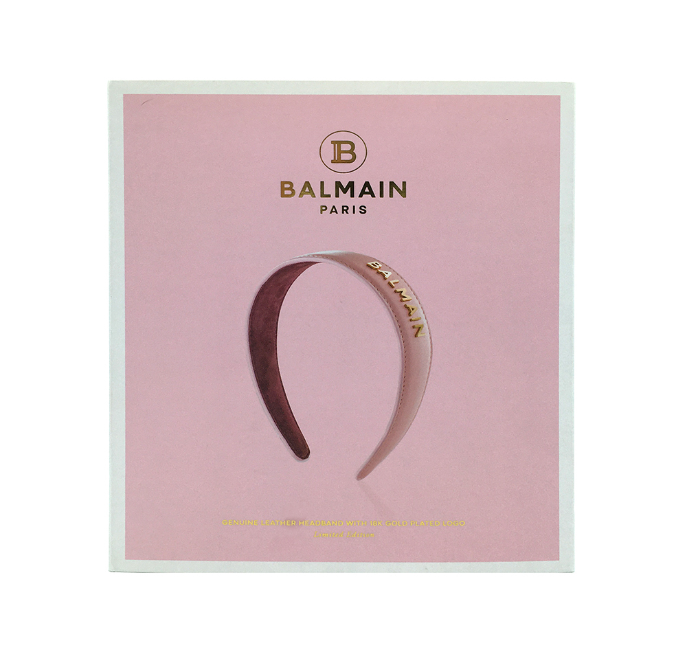 Balmain Hair Couture Ободок для волос розовый кожаный Лимитированная коллекция