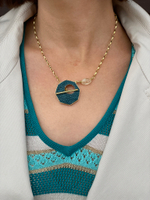 Колье Nature Bijoux, Oxford, с тамариндовым деревом, кожей ската и цитрином, NB22.2-15-42382 (синий)