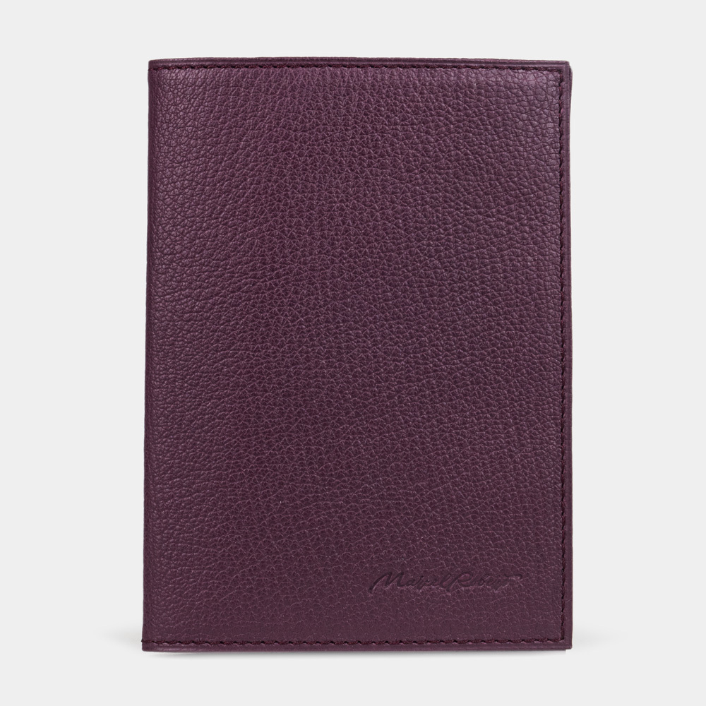 Обложка для паспорта и автодокументов Moscou Easy из натуральной кожи козы, фиолетового цвета