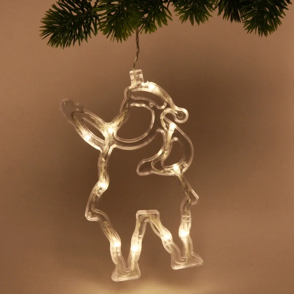 Фигура светодиодная «Дед Мороз» 11х18 см (батарейки 3 ААА), 1 реж., Теплый белый