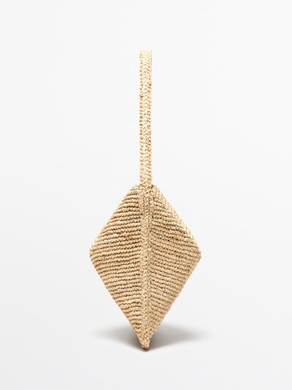 Massimo Dutti Маленькая сумка через плечо из рафии, бежевый