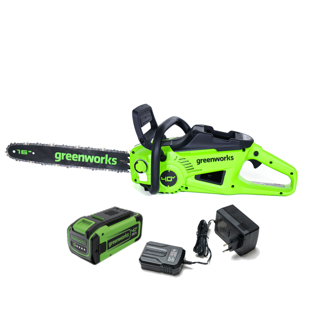 Цепная пила аккумуляторная Greenworks GD40CS20XK8 Арт. 2008807UH, 40V, 40 см, 2000 Вт, бесщеточная, c 1хАКБ 8 Ач И ЗУ