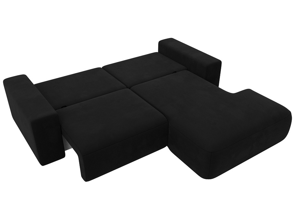 Диван угловой Лига-036 НПБ Классик правый угол МИКРОВЕЛЬВЕТ Черный