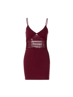 Платье мини с сеткой