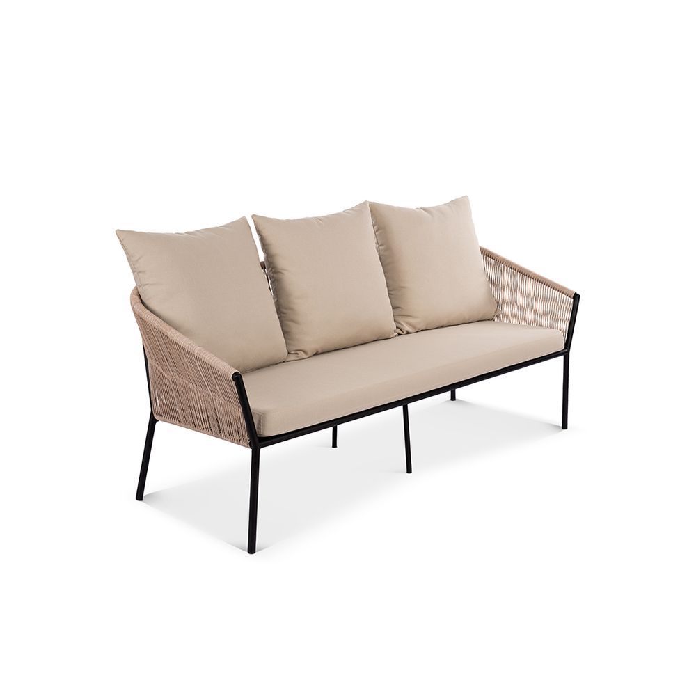 Диван Patio 3ps  Ирбис, RAL 9005 Чёрный янтарь, Zimmy 162