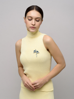 Брошь "Flower blue" Silver